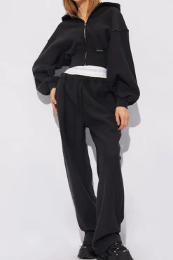 T by Alexander Wang CZARNY Spodnie dresowe z logo