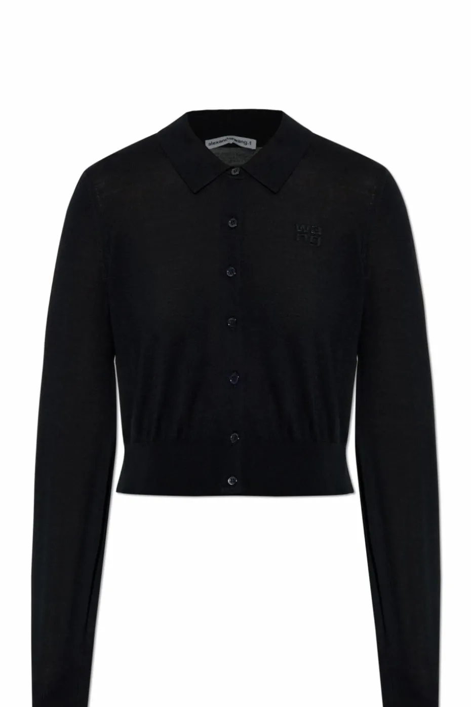 T by Alexander Wang CZARNY Wełniany kardigan z logo