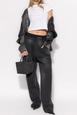 T by Alexander Wang CZARNY Spodnie dresowe