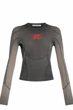 T by Alexander Wang SZARY Top z długimi rękawami