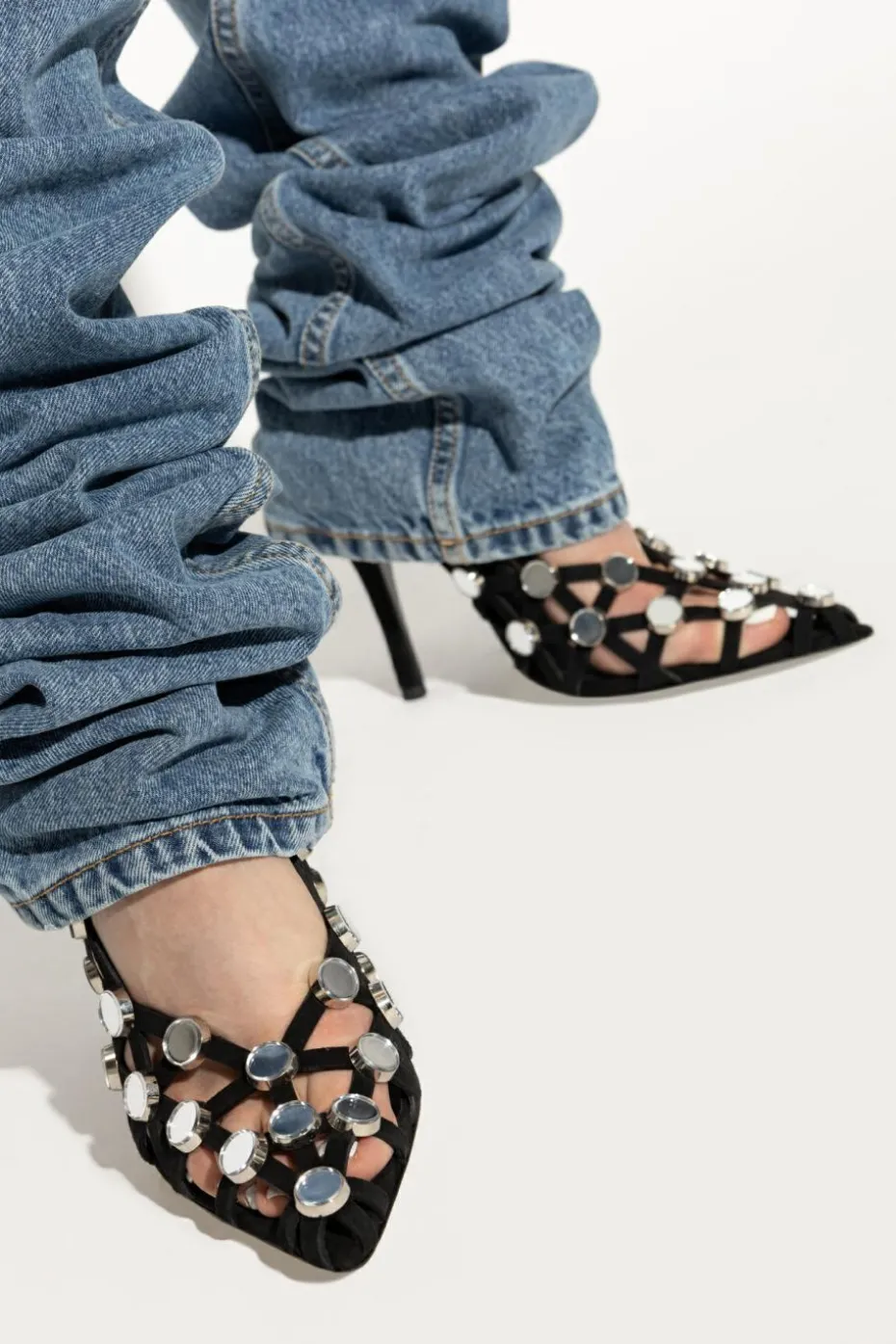 The Attico CZARNY Buty na obcasie `Grid`