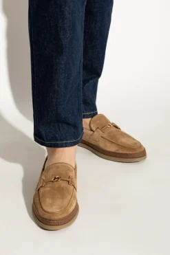 Tod’s beżowy Zamszowe buty typu `loafers`