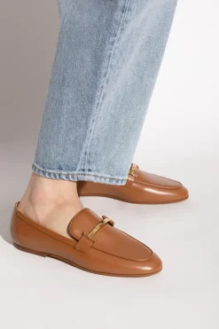 Tod’s BRĄZOWY Skórzane buty typu `loafers`