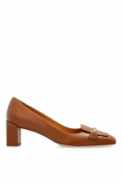 Tod’s BRĄZOWY Skórzane buty na obcasie