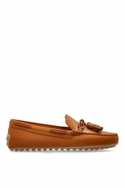 Tod’s BRĄZOWY Skórzane mokasyny