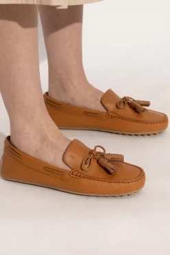 Tod’s BRĄZOWY Skórzane mokasyny