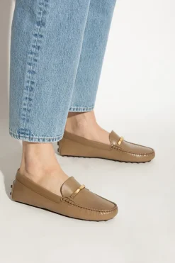 Tod’s BRĄZOWY Skórzane mokasyny