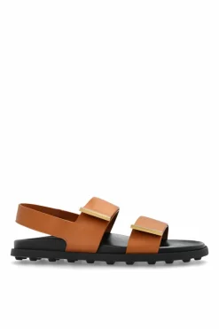Tod’s BRĄZOWY Skórzane sandały
