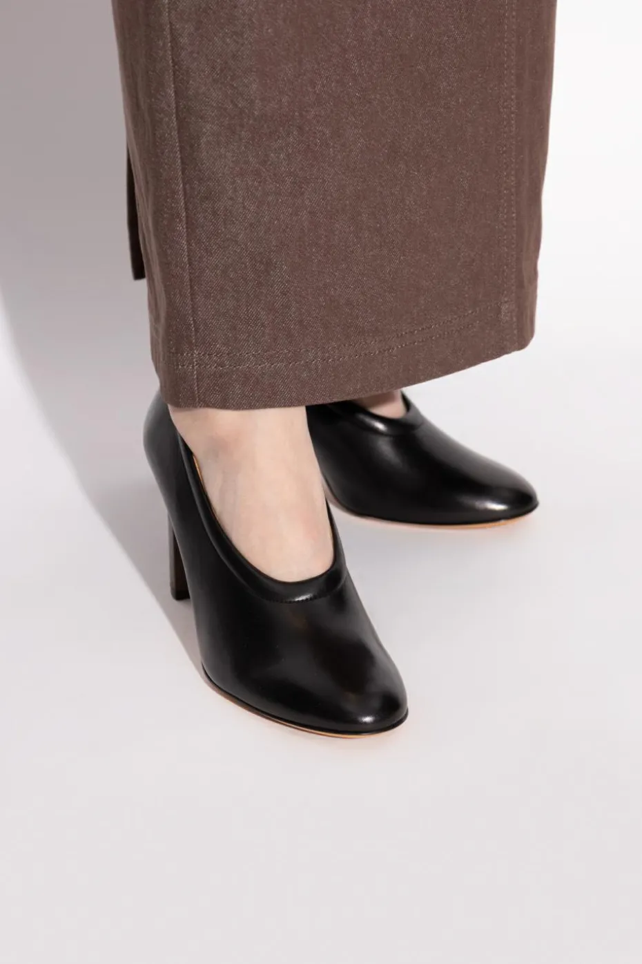 Tod’s CZARNY Skórzane buty na obcasie