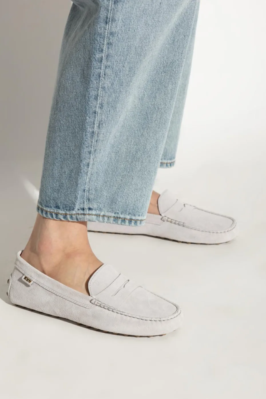 Tod’s FIOLETOWY Skórzane mokasyny