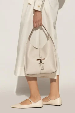 Tod’s kremowy Torba do ręki ‘T Timeless’