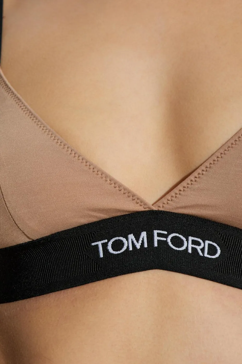 Tom Ford beżowy Biustonosz z logo