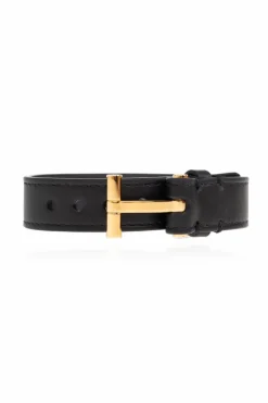 Tom Ford CZARNY Skórzana bransoleta