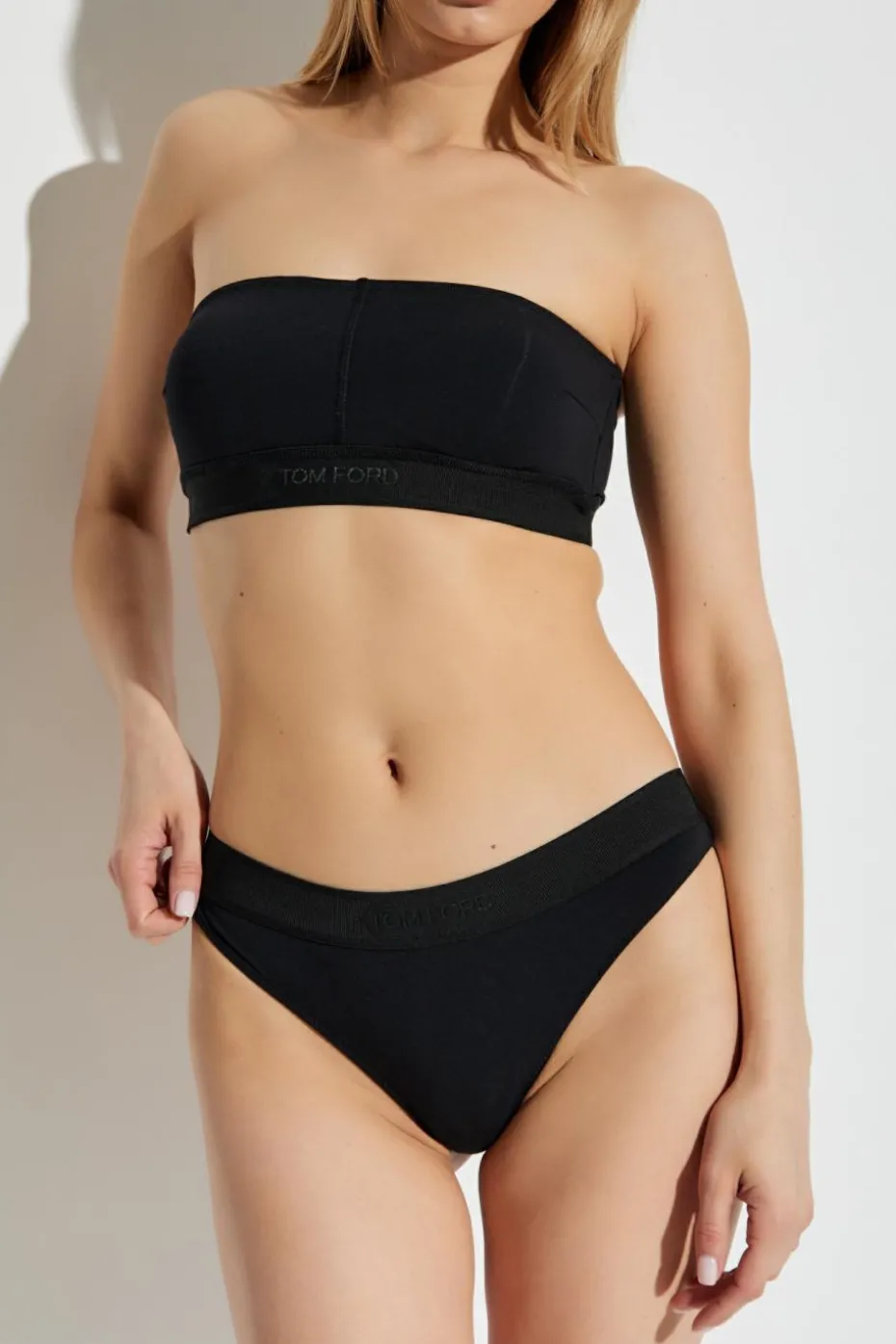 Tom Ford CZARNY Top bieliźniany z logo