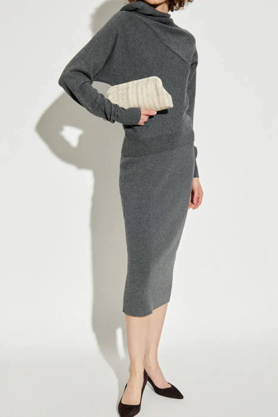 Tom Ford SZARY Sweter z golfem