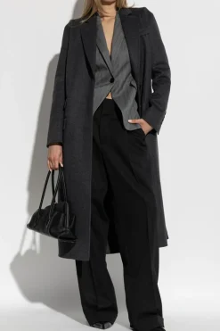 Tom Ford SZARY Wełniany płaszcz
