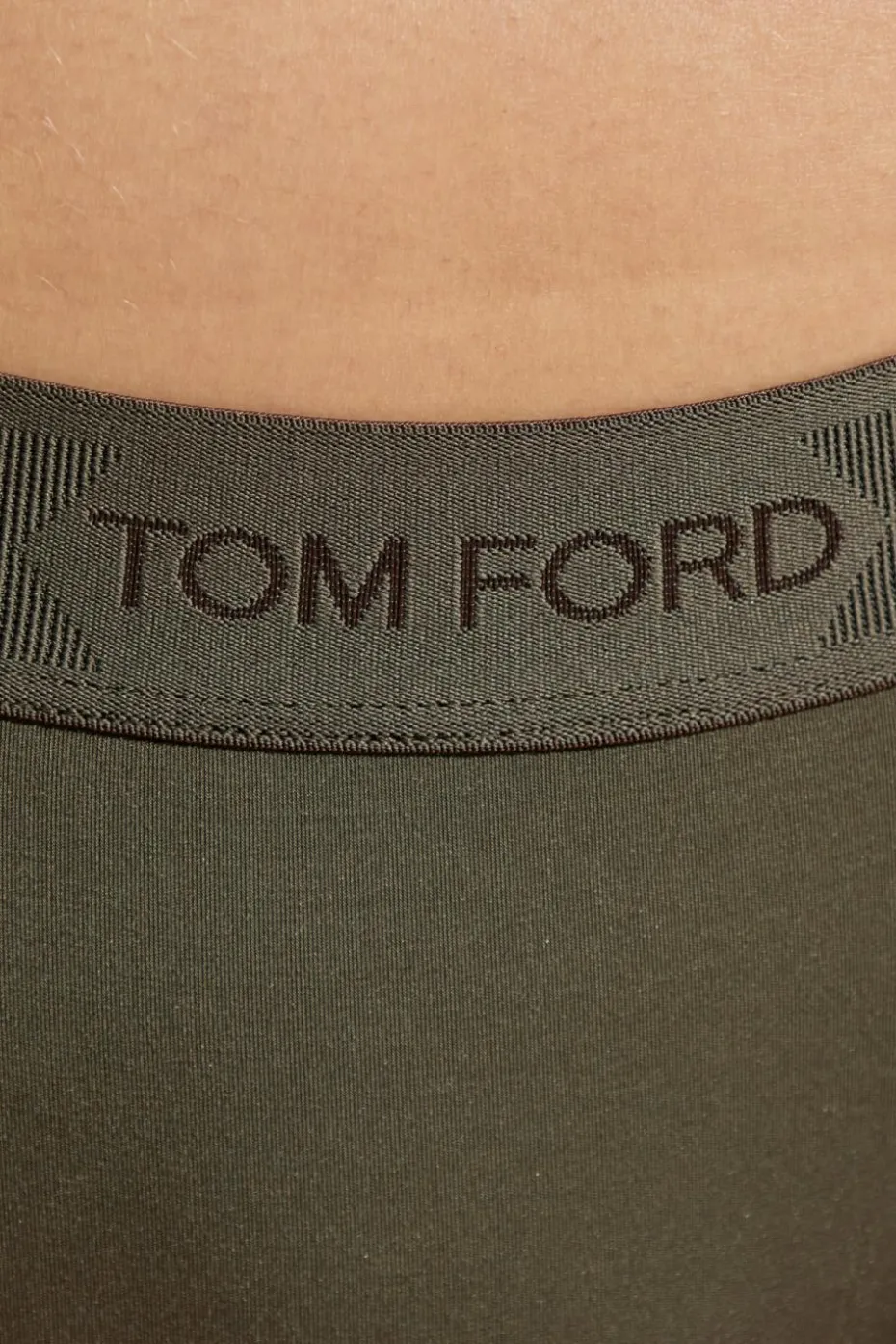 Tom Ford ZIELONY Stringi z logo
