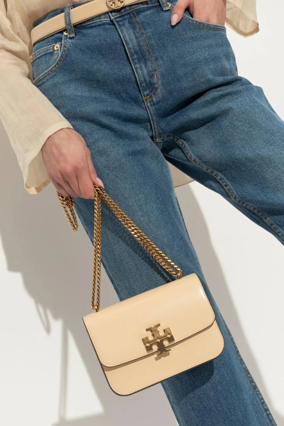 Tory Burch beżowy Torba na ramię `Eleanor Small`
