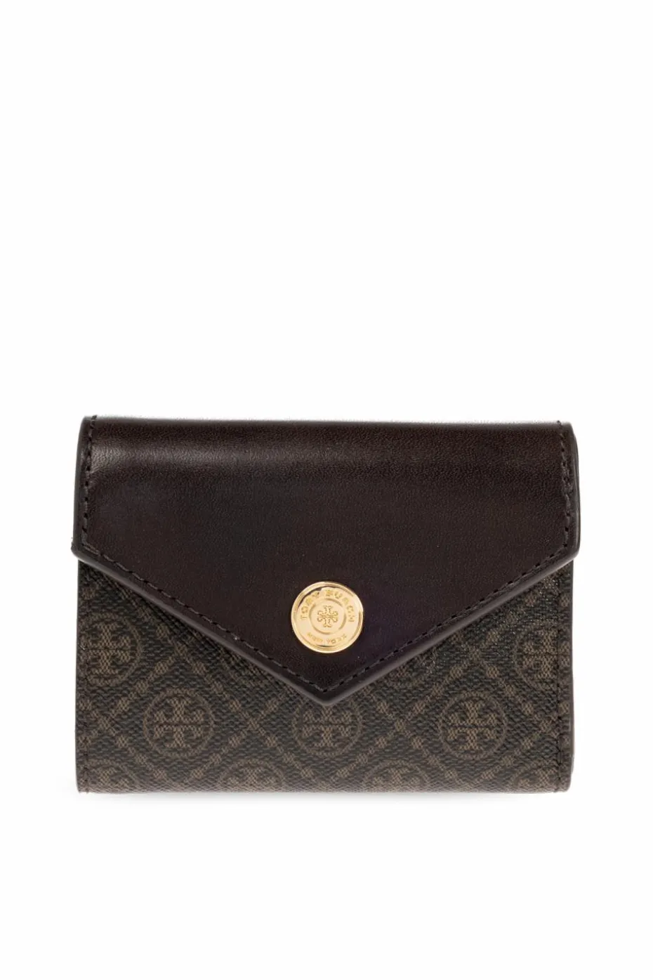 Tory Burch BRĄZOWY Portfel `T Monogram`