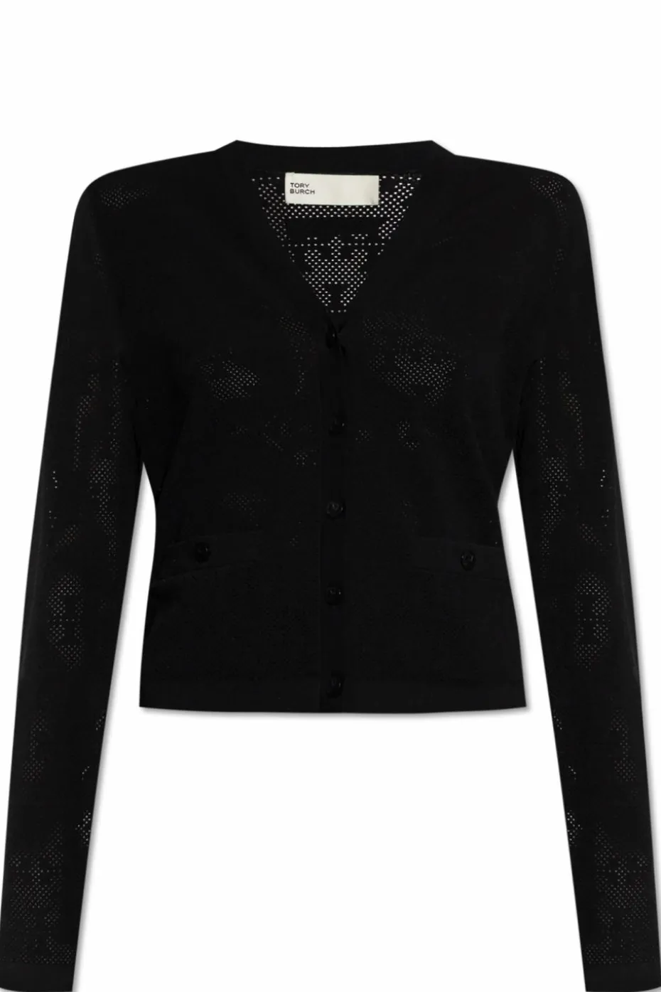 Tory Burch CZARNY Kardigan z logo