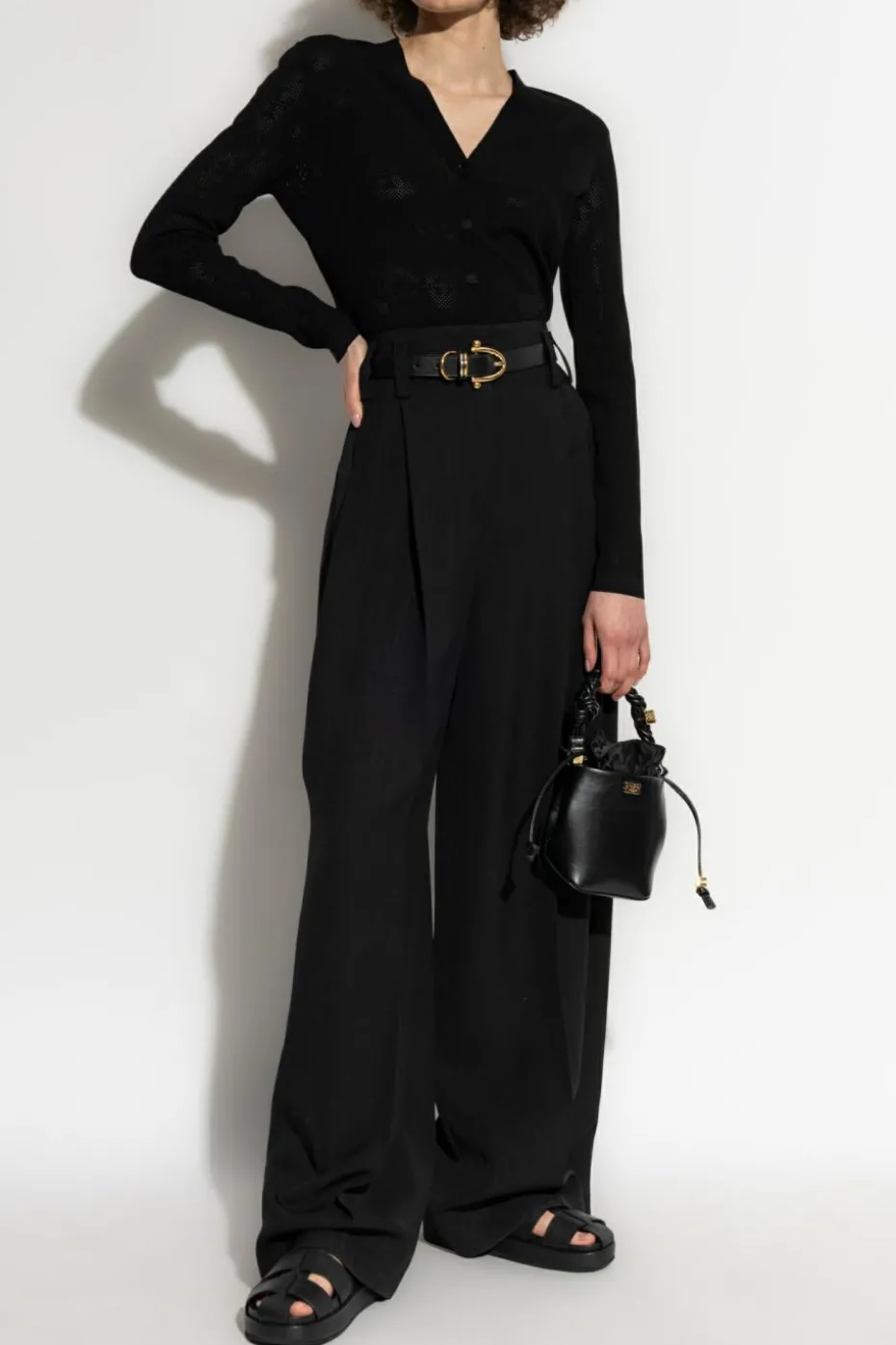 Tory Burch CZARNY Kardigan z logo