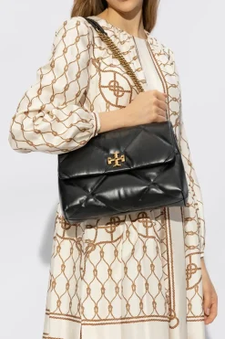 Tory Burch CZARNY Pikowana torba na ramię ‘Kira Diamond’