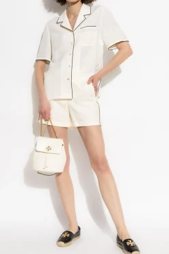 Tory Burch kremowy Koszula z krótkimi rękawami