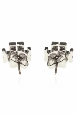 Tory Burch SREBRNY Kolczyki z logo