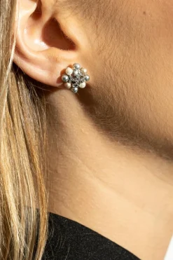 Tory Burch SREBRNY Mosiężne kolczyki