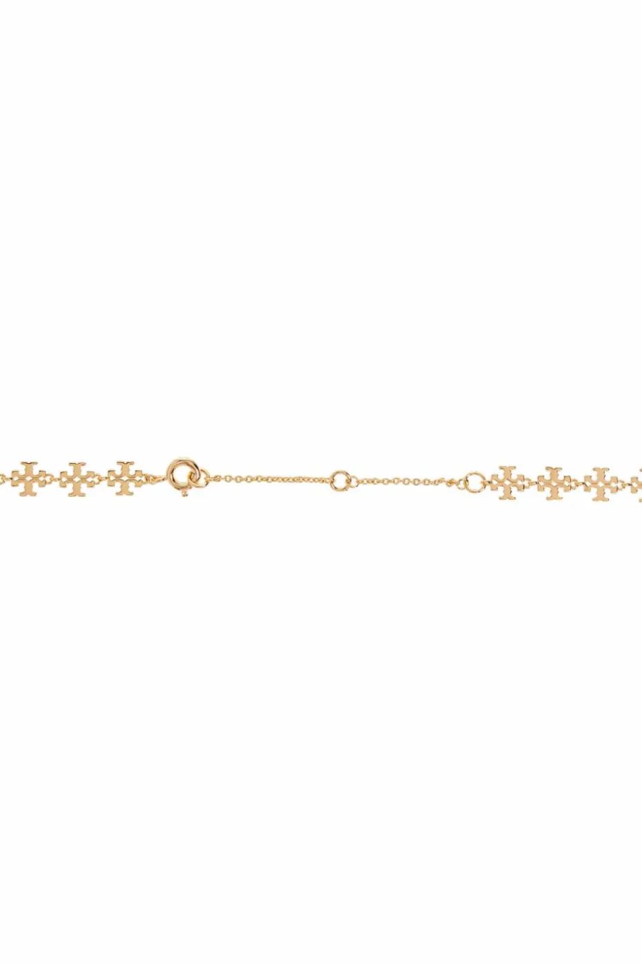 Tory Burch ZŁOTY Mosiężny naszyjnik z logo