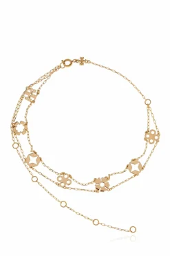 Tory Burch ZŁOTY Mosiężny naszyjnik