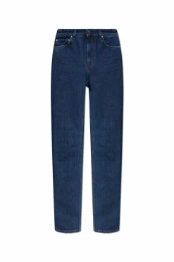 TOTEME GRANATOWY Jeansy z logo