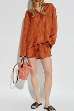 TOTEME POMARAŃCZOWY Jedwabna koszula