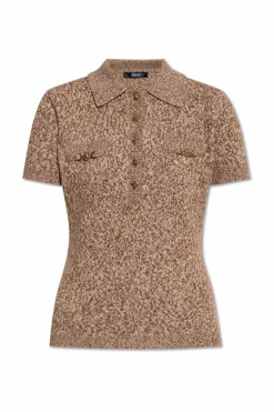 Versace beżowy Sweter z krótkim rękawem