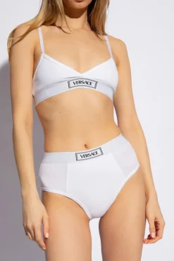 Versace BIAŁY Bawełniany biustonosz