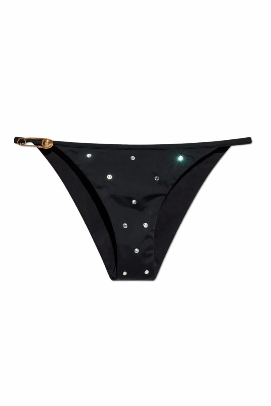 Versace CZARNY Dół od kostiumu kąpielowego z połyskującymi aplikacjami