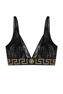 Versace CZARNY Koronkowy biustonosz