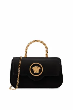 Versace CZARNY Satynowa torba na ramię