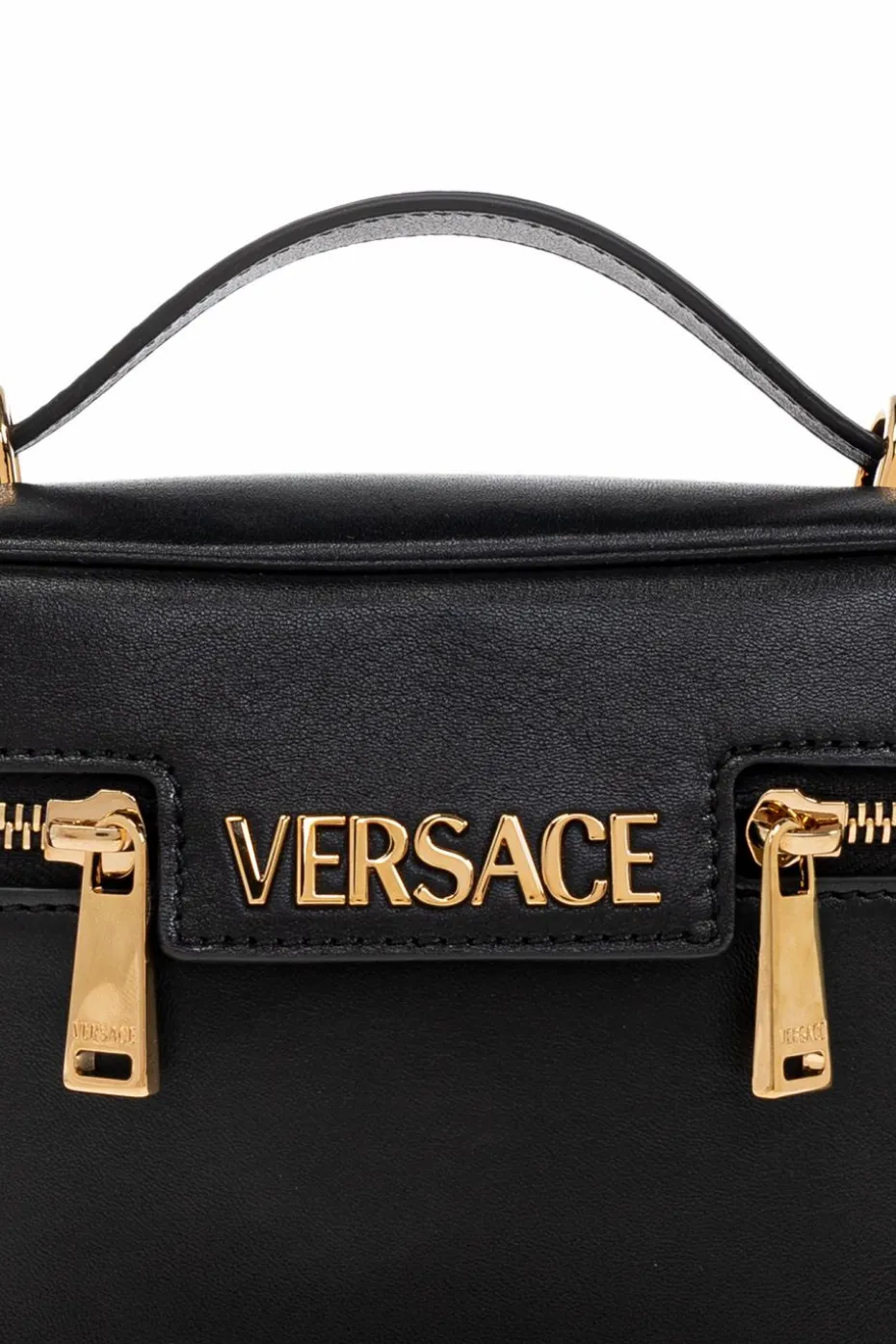 Versace CZARNY Skórzana torba do ręki