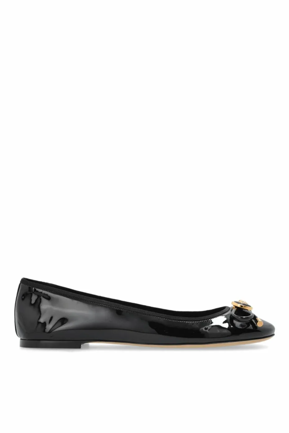 Versace CZARNY Skórzane baleriny