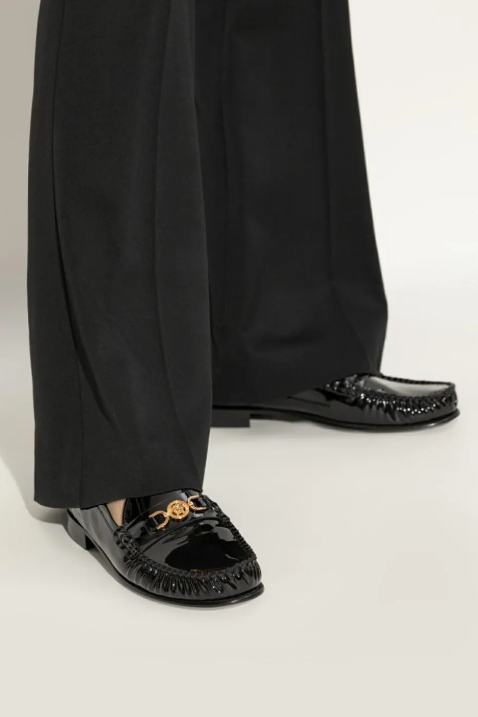 Versace CZARNY Skórzane buty