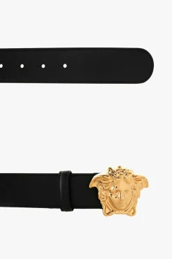 Versace CZARNY Skórzany pasek