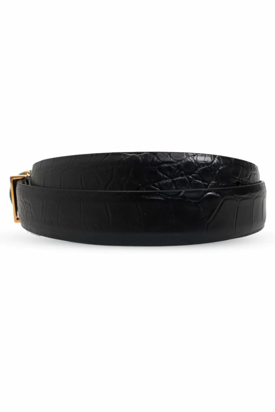 Versace CZARNY Skórzany pasek