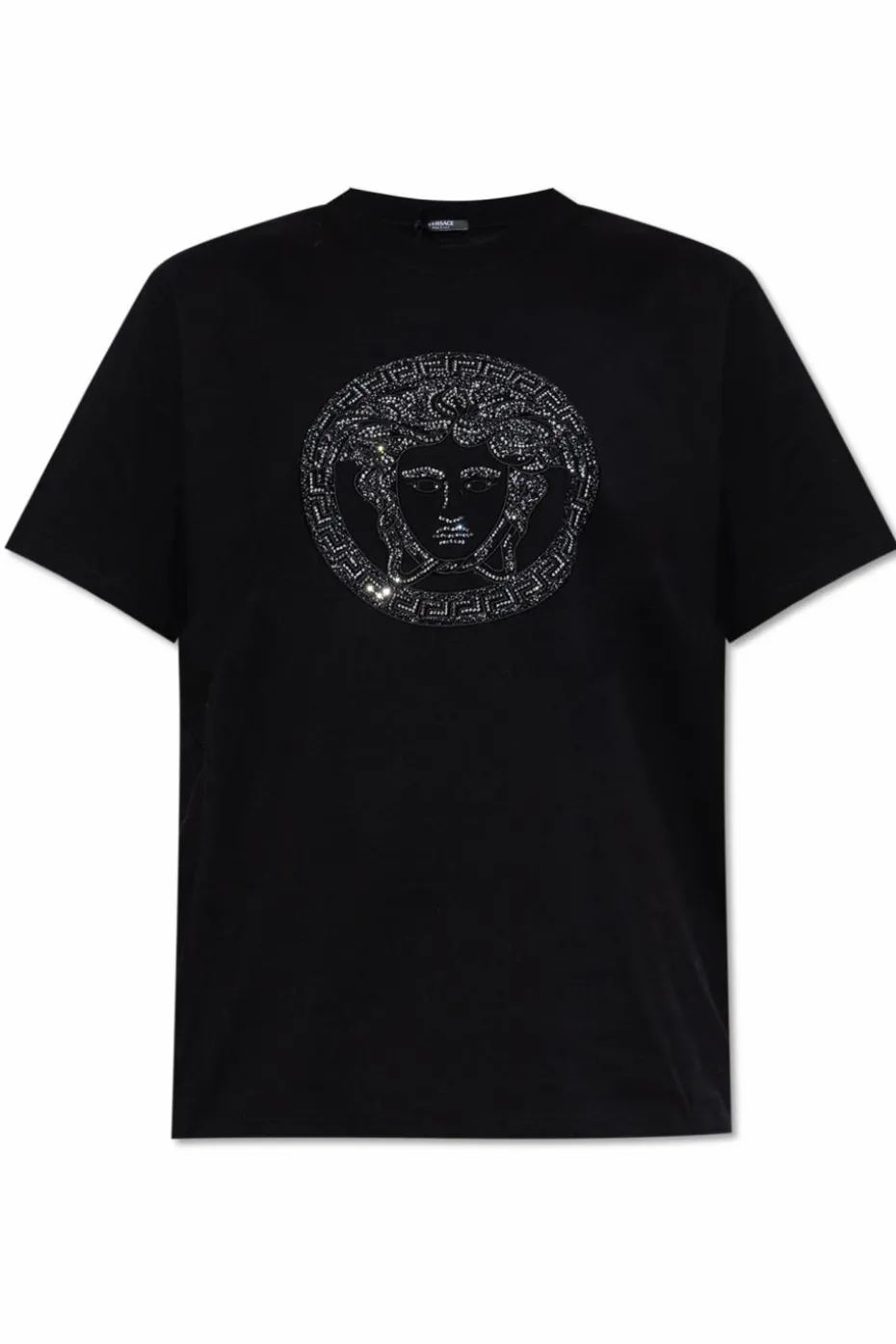 Versace CZARNY T-shirt z logo