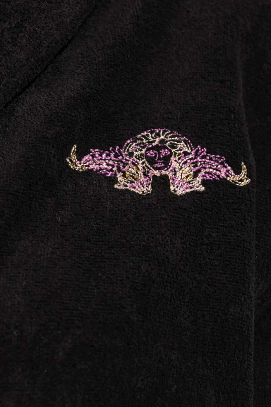 Versace Home CZARNY Szlafrok z paskiem