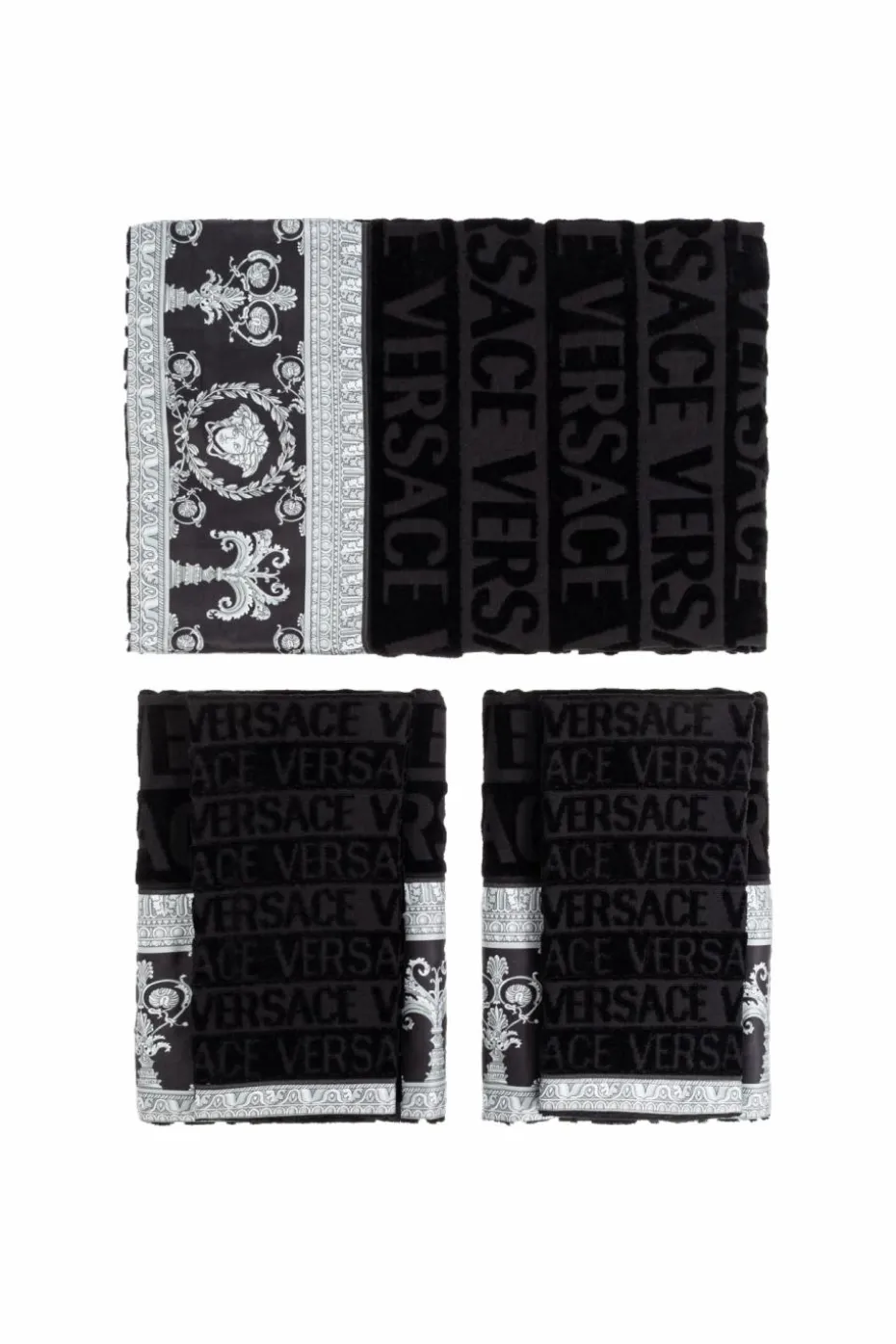 Versace Home CZARNY Zestaw pięciu ręczników