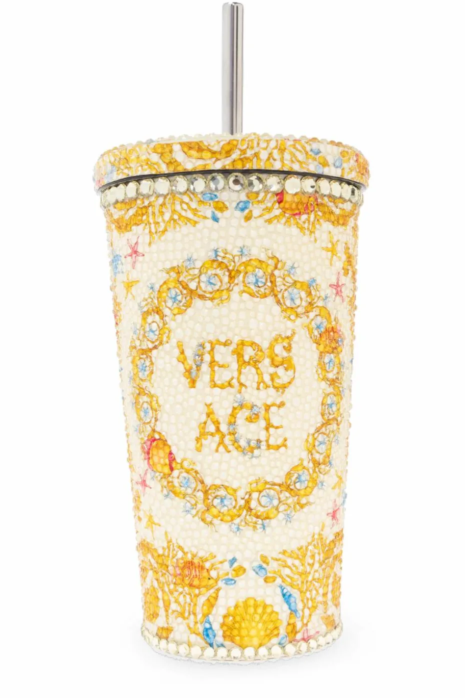 Versace Home ŻÓŁTY Kupek termiczny ze słomką