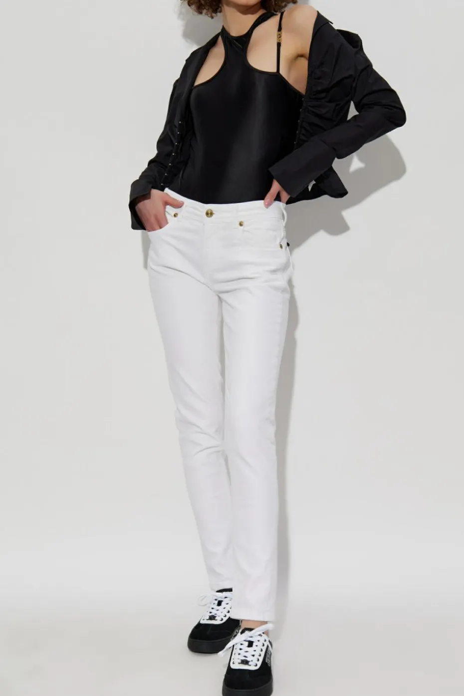 Versace Jeans Couture BIAŁY Jeansy typu `skinny`