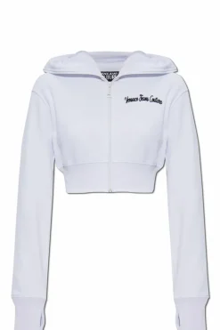 Versace Jeans Couture BIAŁY Krótka bluza z kapturem