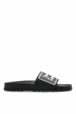 Versace Jeans Couture CZARNY Gumowe klapki z logo